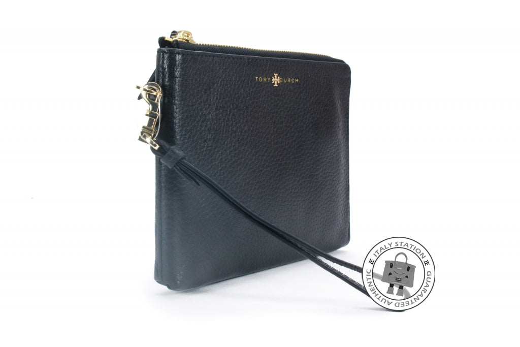 TORY BURCH Tory Burch 22159116 Brody Large Wristlet Black Calfskin Pou | Italystation.com - Shop Now at italystation.com