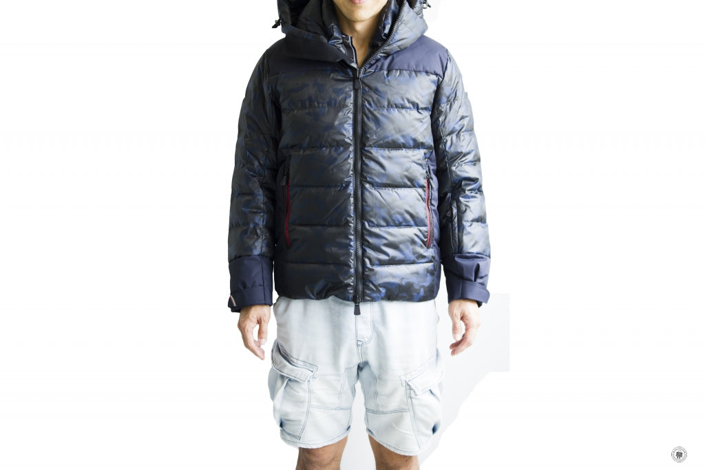 MONCLER Moncler 41853-57623 Kander Nylon Camo Down Ski Jacket Blue Cam | Italystation.com - Shop Now at italystation.com