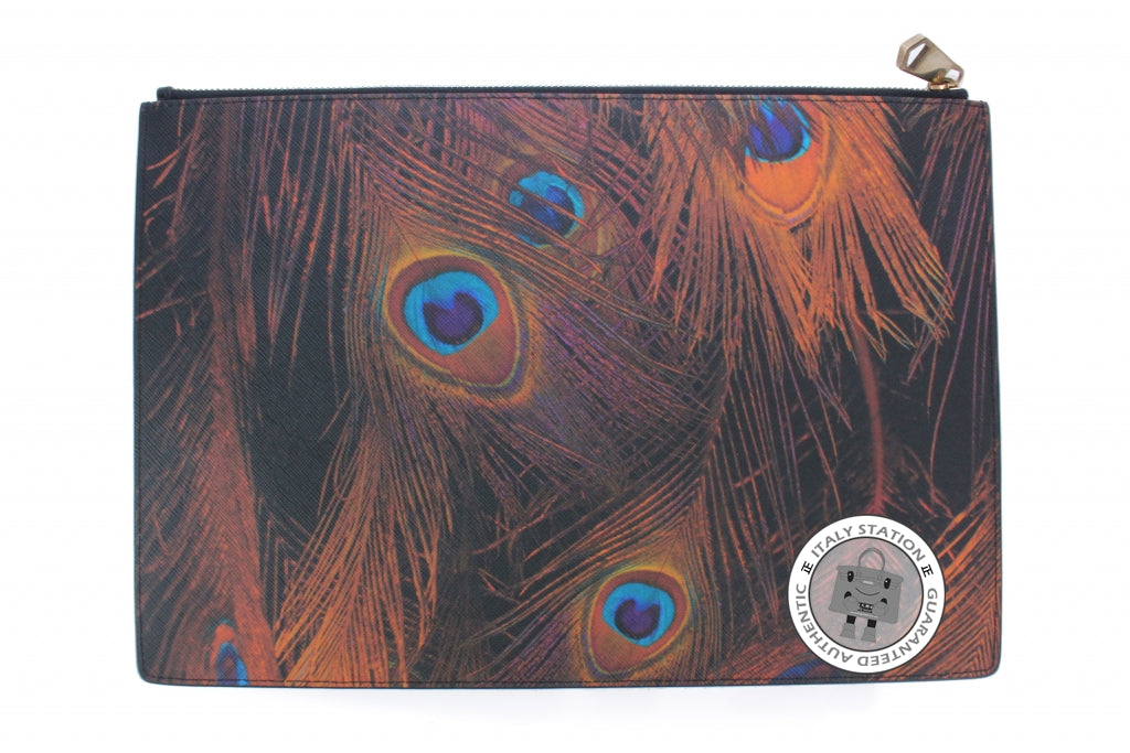 GIVENCHY Givenchy BC06346388 Peacock Feathers Printed Coated Pouch Bro | Italystation.com - Shop Now at italystation.com