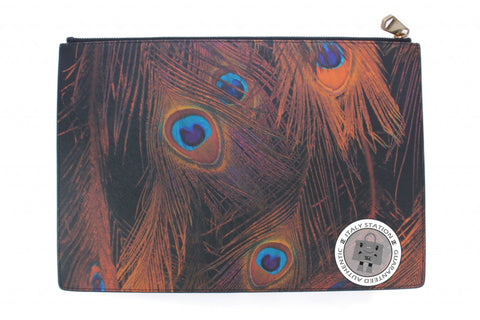 GIVENCHY Givenchy BC06346388 Peacock Feathers Printed Coated Pouch Bro | Italystation.com - Shop Now at italystation.com