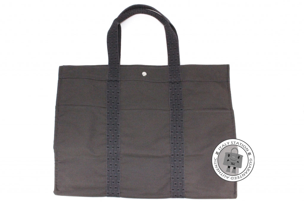 HERMES Hermes Herline Grey Canvas XL Shoulder Bags Phw | Italystation.com - Shop Now at italystation.com