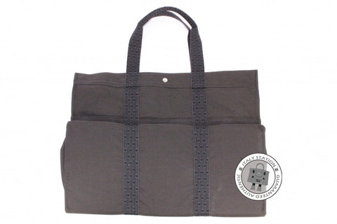 Hermes Herline Grey Canvas XL Shoulder Bags Phw