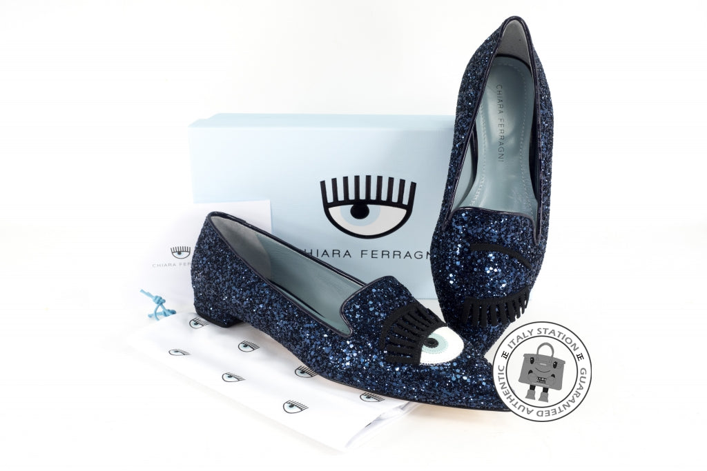 CHIARA FERRAGNI Chiara Ferragni CF823-L 10MM Flirting Glitter Blue Gli | Italystation.com - Shop Now at italystation.com