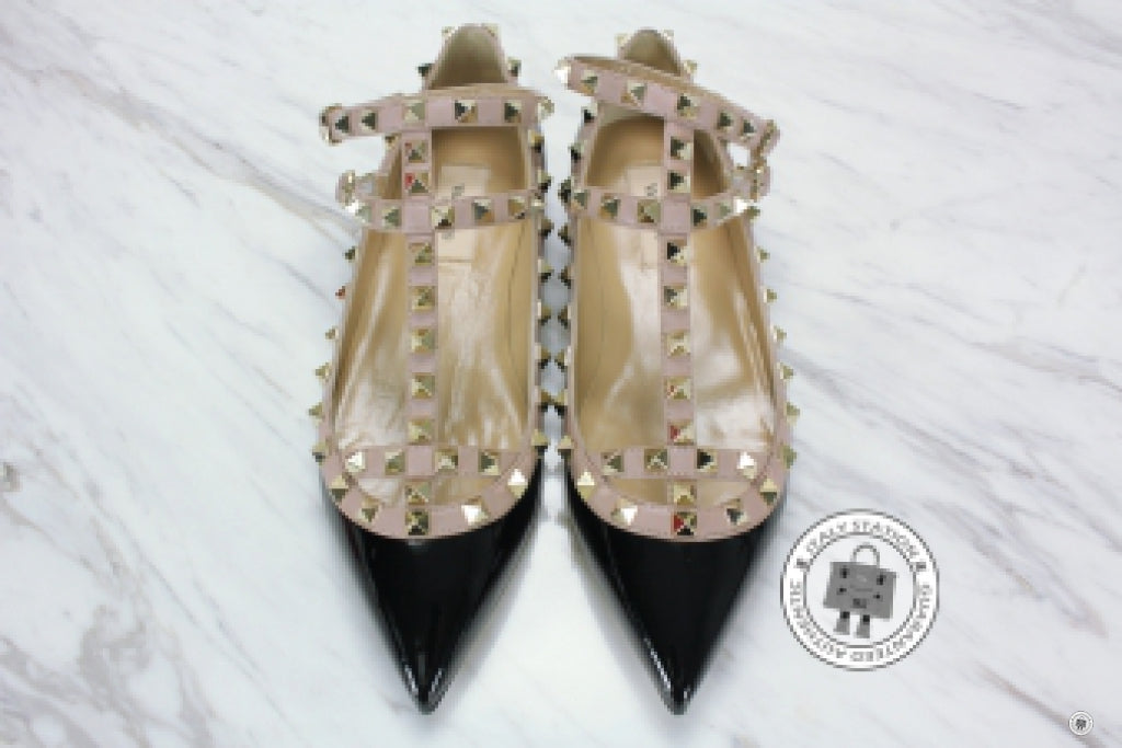 VALENTINO Valentino NW2S0376VNW Rockstud Ballerina With Strap N91 / Ne | Italystation.com - Shop Now at italystation.com