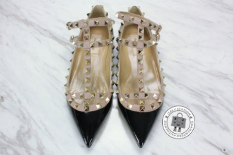 VALENTINO Valentino NW2S0376VNW Rockstud Ballerina With Strap N91 / Ne | Italystation.com - Shop Now at italystation.com