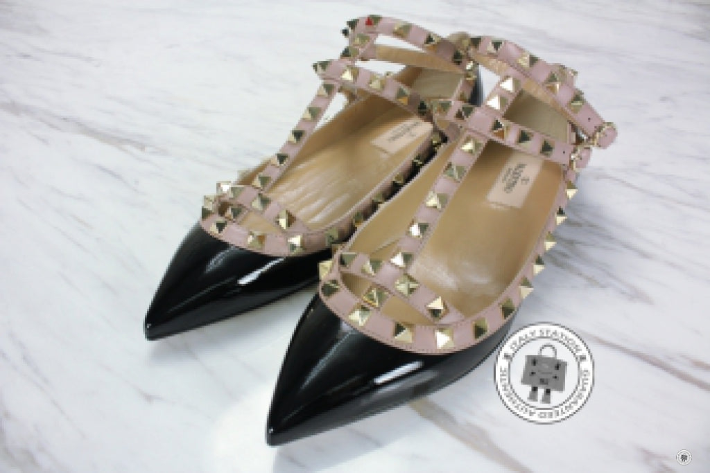 VALENTINO Valentino NW2S0376VNW Rockstud Ballerina With Strap N91 / Ne | Italystation.com - Shop Now at italystation.com