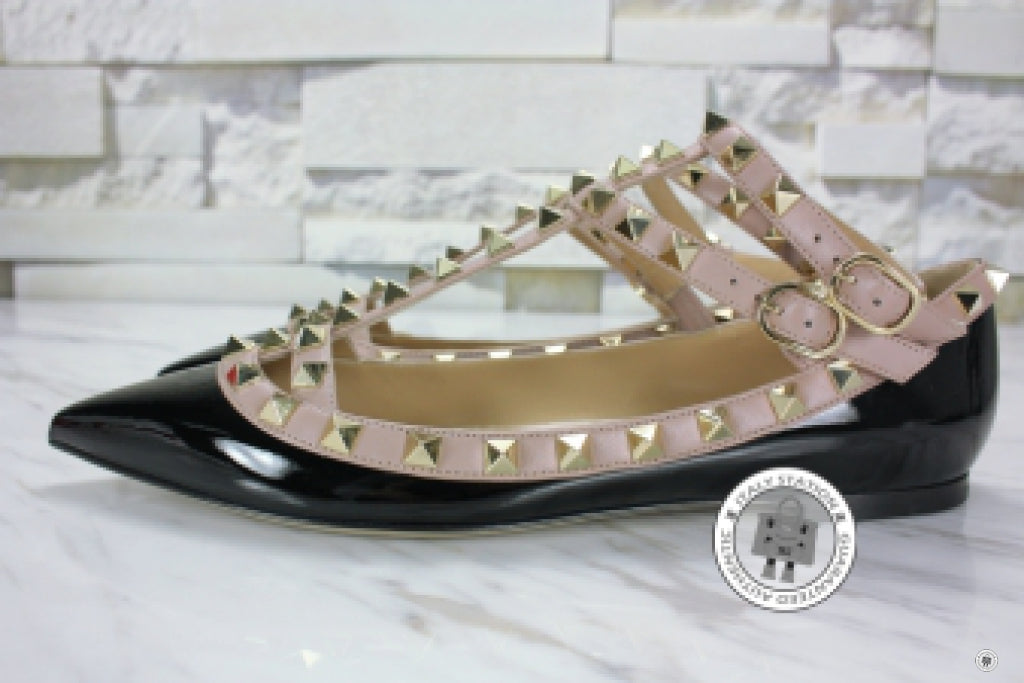 VALENTINO Valentino NW2S0376VNW Rockstud Ballerina With Strap N91 / Ne | Italystation.com - Shop Now at italystation.com