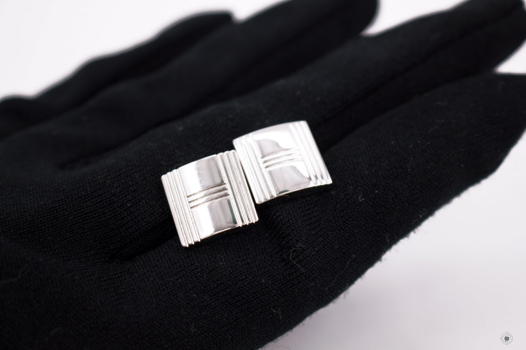 HERMES Hermes Kelly Model Lock Cufflink  Silver Cufflink Phw | Italystation.com - Shop Now at italystation.com