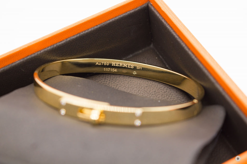 HERMES Hermes Kelly Bracelet Metal 18K Gold W/diamond SH 18K Gold Meta | Italystation.com - Shop Now at italystation.com