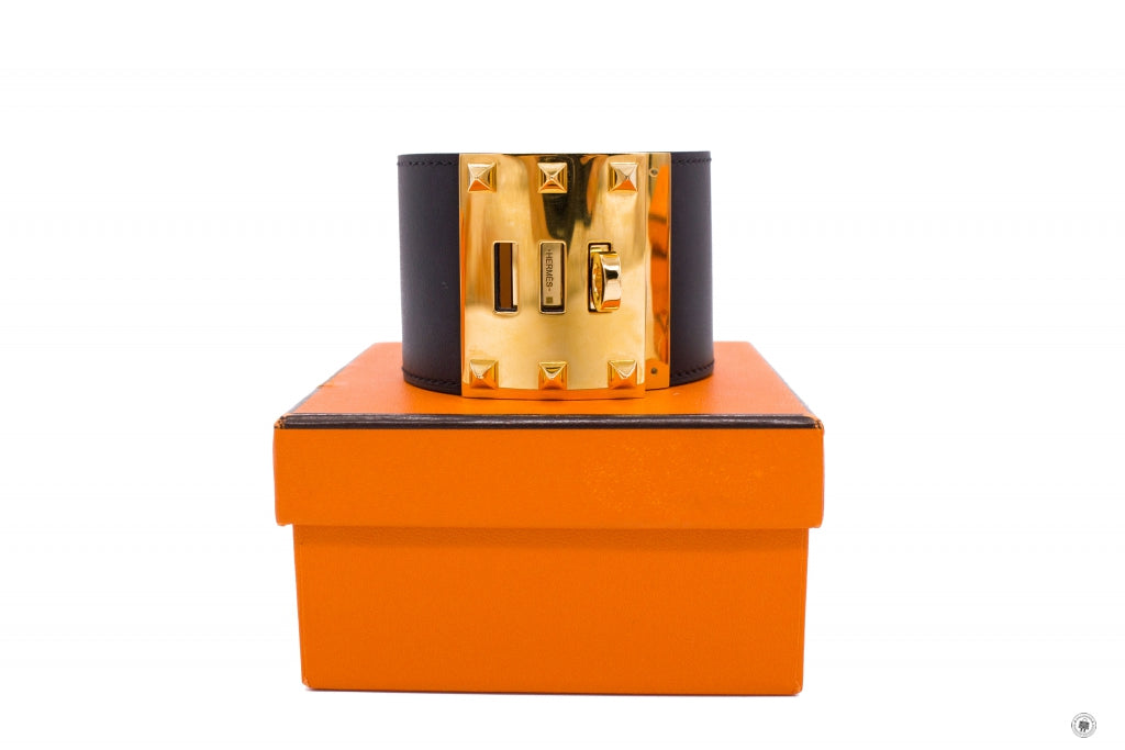 HERMES Hermes Kelly Dog Extreme Tadelakt Black Tadelakt L Bracelet Ghw | Italystation.com - Shop Now at italystation.com