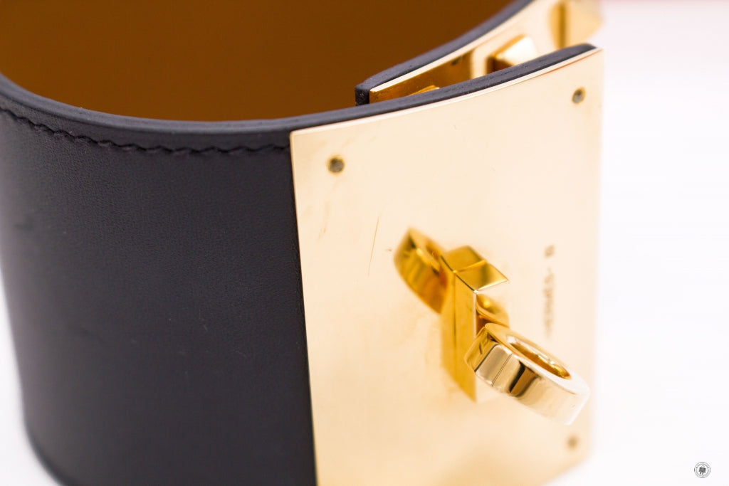 HERMES Hermes Kelly Dog Extreme Tadelakt Black Tadelakt L Bracelet Ghw | Italystation.com - Shop Now at italystation.com