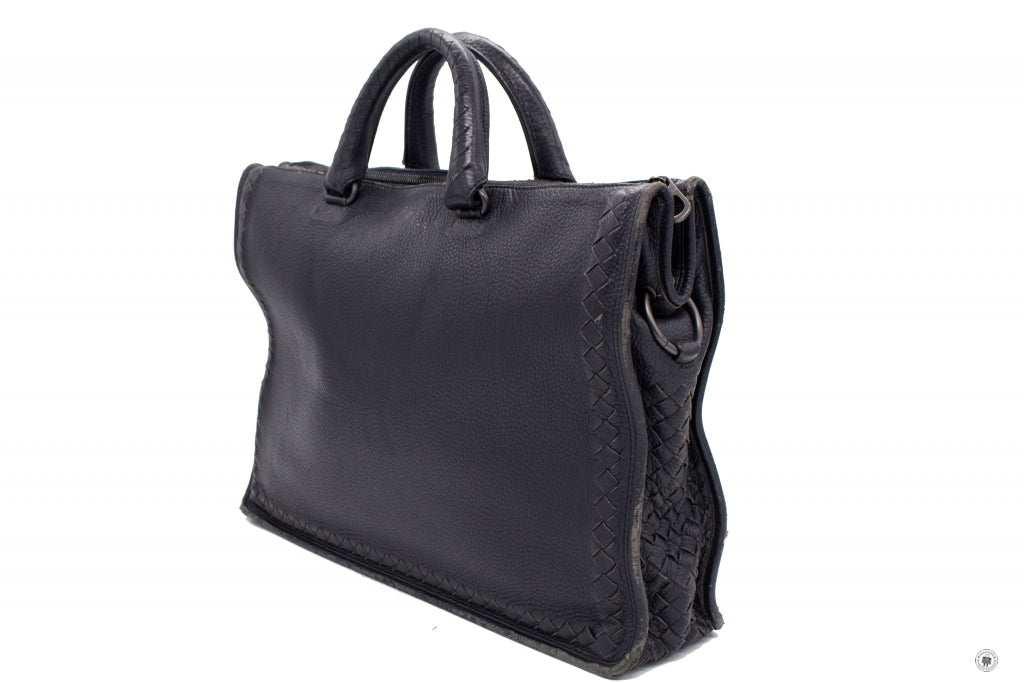BOTTEGA VENETA Bottega Veneta Vintage Briefcase Black Lambskin Briefca | Italystation.com - Shop Now at italystation.com