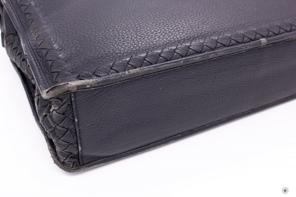 BOTTEGA VENETA Bottega Veneta Vintage Briefcase Black Lambskin Briefca | Italystation.com - Shop Now at italystation.com