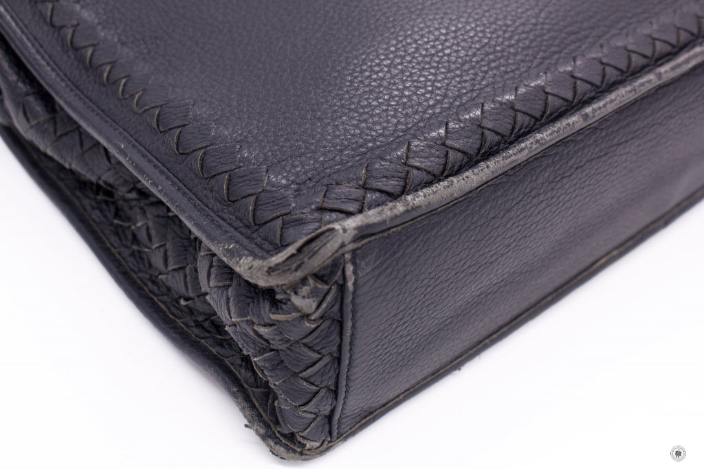 BOTTEGA VENETA Bottega Veneta Vintage Briefcase Black Lambskin Briefca | Italystation.com - Shop Now at italystation.com