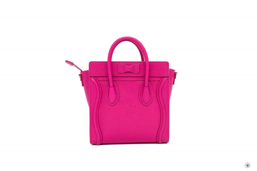 CELINE Celine 18924 3DRU Nano Luggage Pink Calfskin Nano Shoulder Bags | Italystation.com - Shop Now at italystation.com