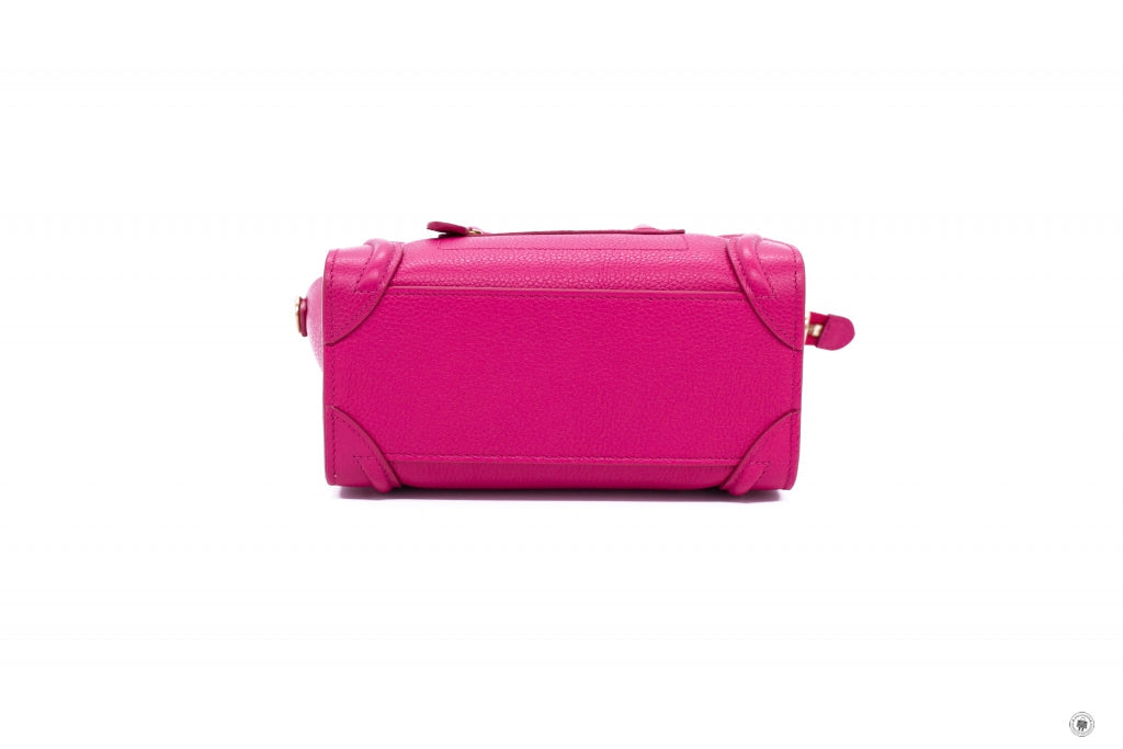 CELINE Celine 18924 3DRU Nano Luggage Pink Calfskin Nano Shoulder Bags | Italystation.com - Shop Now at italystation.com
