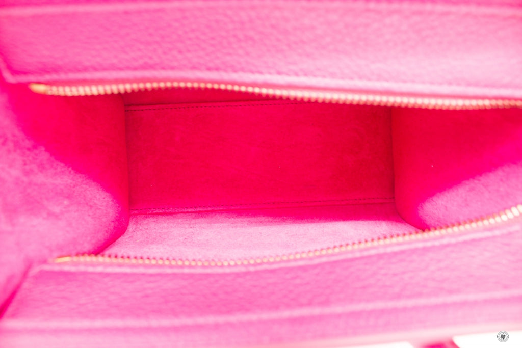 CELINE Celine 18924 3DRU Nano Luggage Pink Calfskin Nano Shoulder Bags | Italystation.com - Shop Now at italystation.com