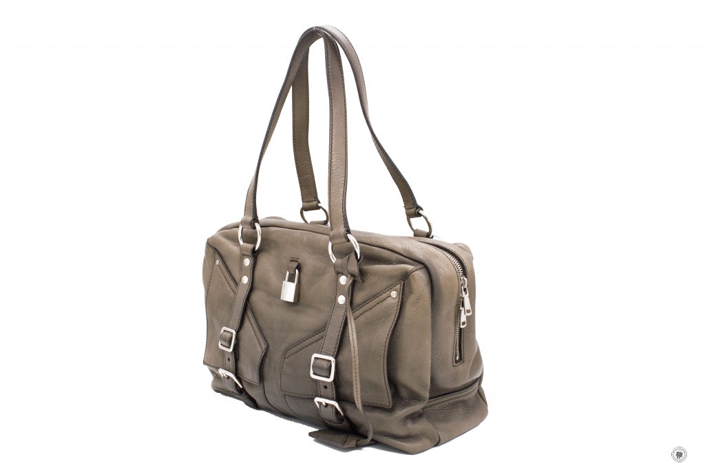 SAINT LAURENT Saint Laurent 227747 Rivegauche  Grey Leather Shoulder B | Italystation.com - Shop Now at italystation.com