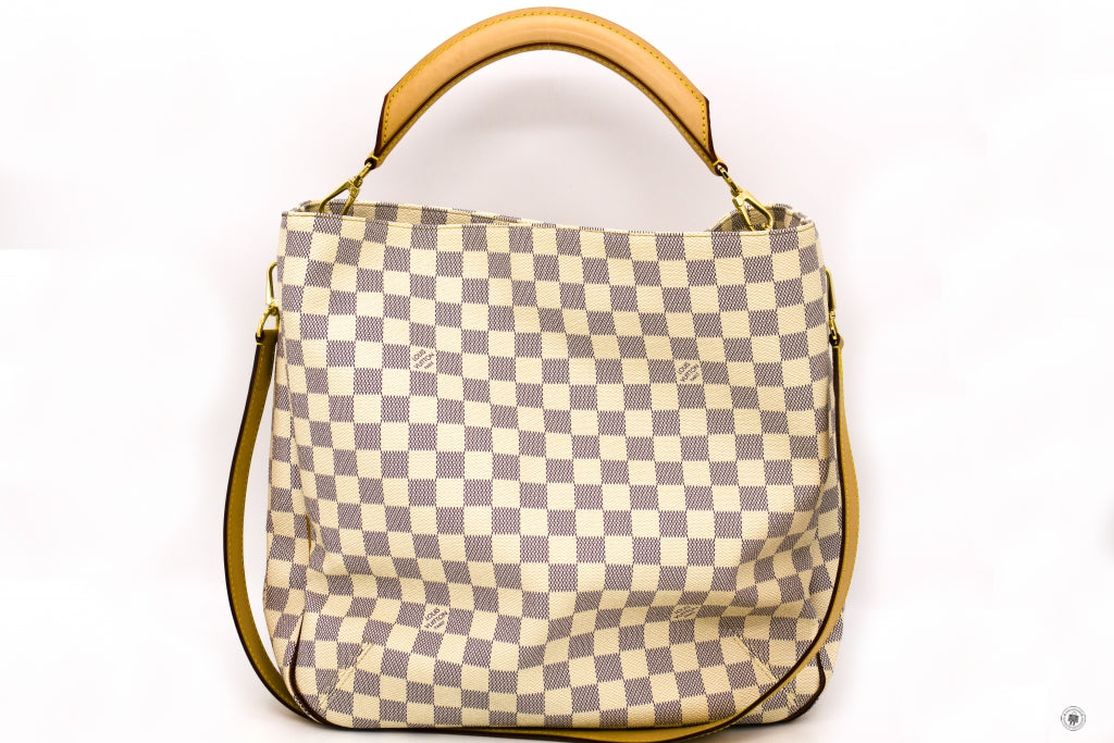 LOUIS VUITTON Louis Vuitton N41216 Damier Azur Soffi White Canvas Shou | Italystation.com - Shop Now at italystation.com