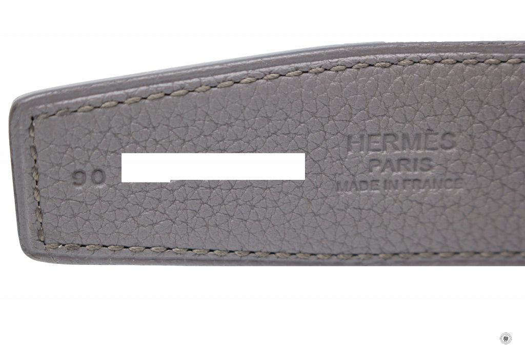 HERMES Hermes 32 MM Reversible Belt Black/etain  Evergrain 90CM Belts | Italystation.com - Shop Now at italystation.com