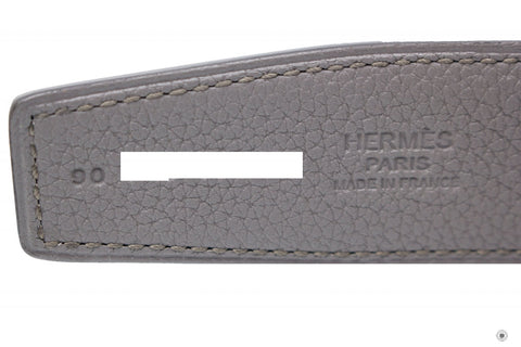 Hermes 32 MM Reversible Belt Black/etain  Evergrain 90CM Belts
