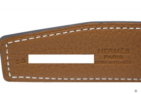 Hermes 32 MM Reversible Belt  Black/gold Evergrain 90CM Belts