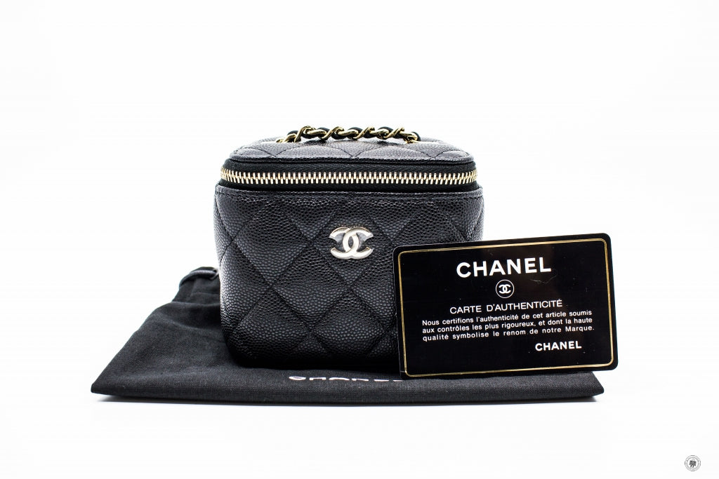 CHANEL Chanel AP1340Y33352 Small Vanity Black / C3906 Caviar Shoulder  | Italystation.com - Shop Now at italystation.com