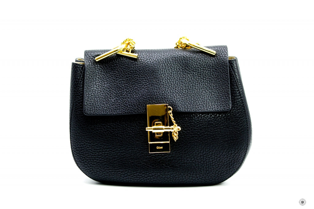 CHLOE Chloe 3S1031944 Drew  Black Calfskin Small Shoulder Bags Ghw | Italystation.com - Shop Now at italystation.com