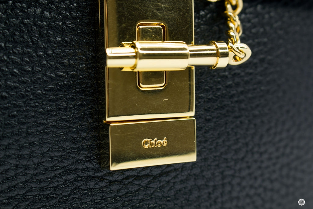 CHLOE Chloe 3S1031944 Drew  Black Calfskin Small Shoulder Bags Ghw | Italystation.com - Shop Now at italystation.com