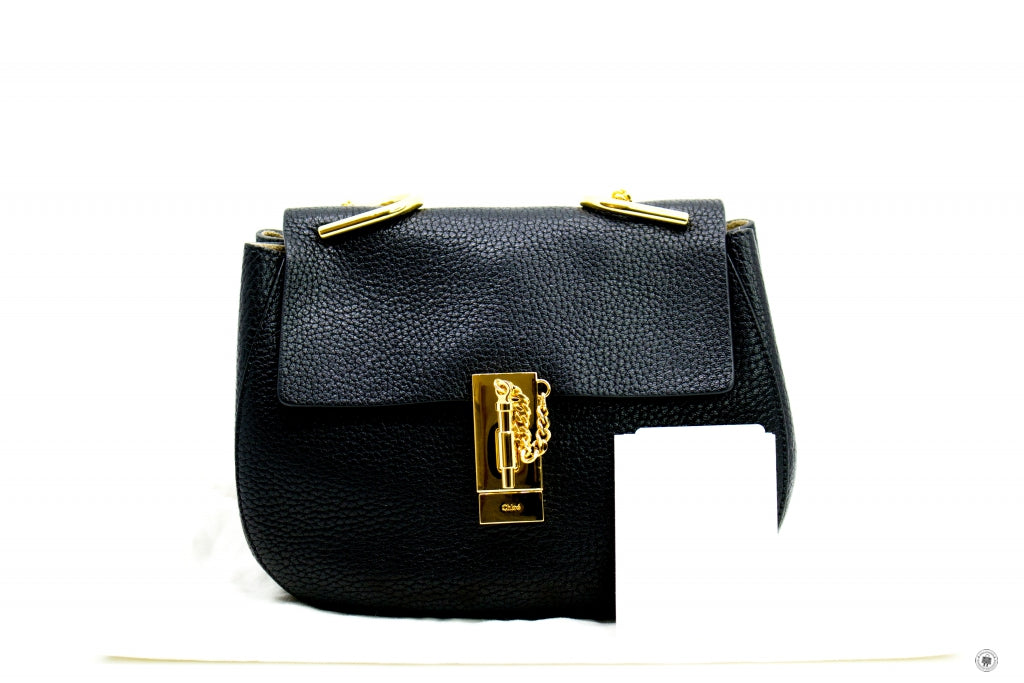 CHLOE Chloe 3S1031944 Drew  Black Calfskin Small Shoulder Bags Ghw | Italystation.com - Shop Now at italystation.com