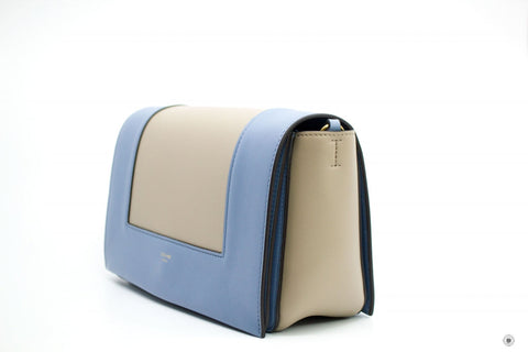Celine Frame Blue/taupe Lambskin Medium Shoulder Bags