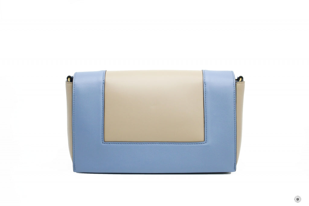 CELINE Celine Frame Blue/taupe Lambskin Medium Shoulder Bags | Italystation.com - Shop Now at italystation.com