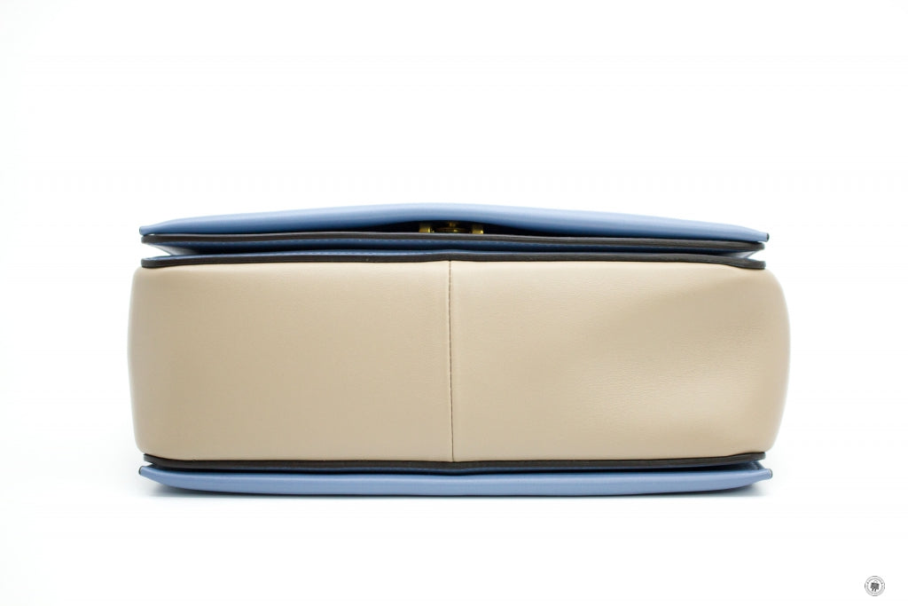CELINE Celine Frame Blue/taupe Lambskin Medium Shoulder Bags | Italystation.com - Shop Now at italystation.com