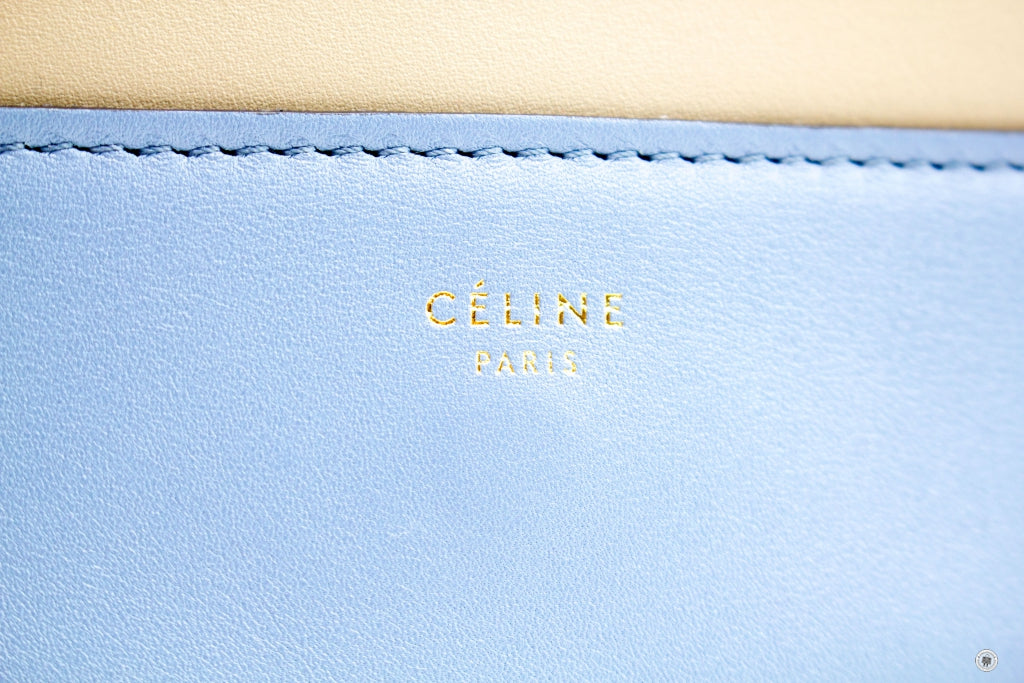 CELINE Celine Frame Blue/taupe Lambskin Medium Shoulder Bags | Italystation.com - Shop Now at italystation.com
