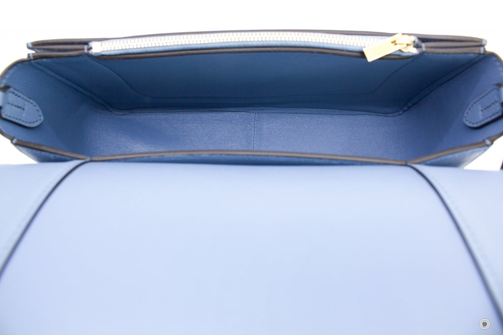 CELINE Celine Frame Blue/taupe Lambskin Medium Shoulder Bags | Italystation.com - Shop Now at italystation.com