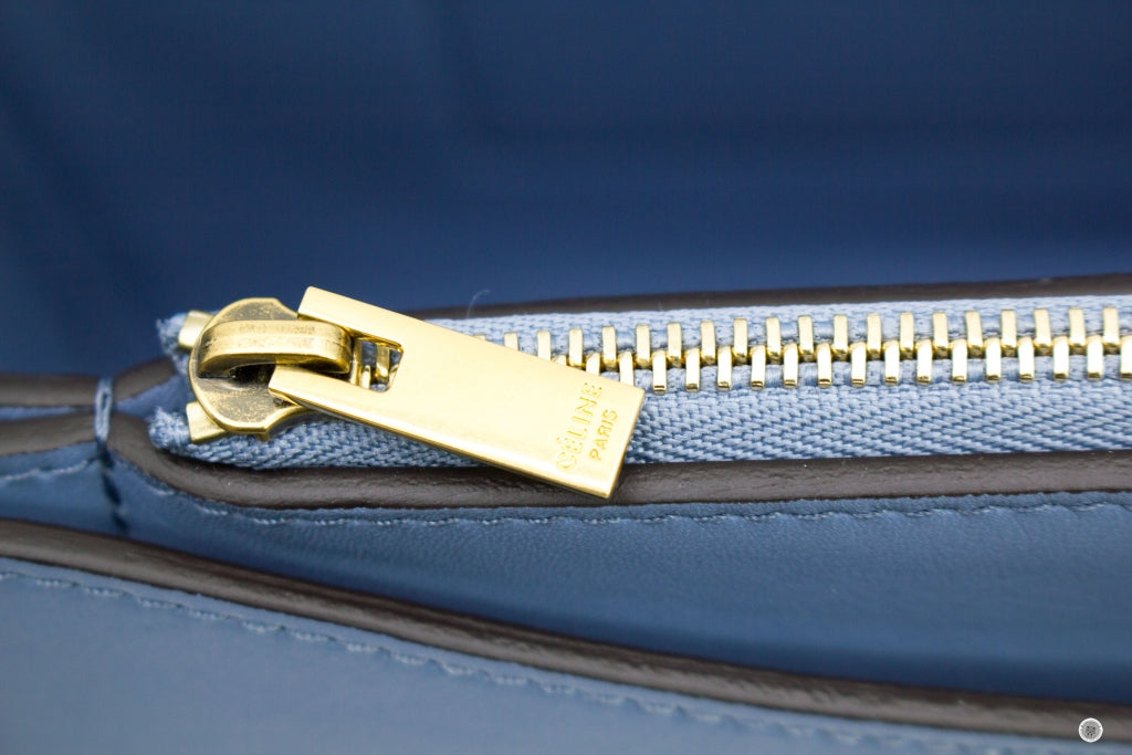 CELINE Celine Frame Blue/taupe Lambskin Medium Shoulder Bags | Italystation.com - Shop Now at italystation.com
