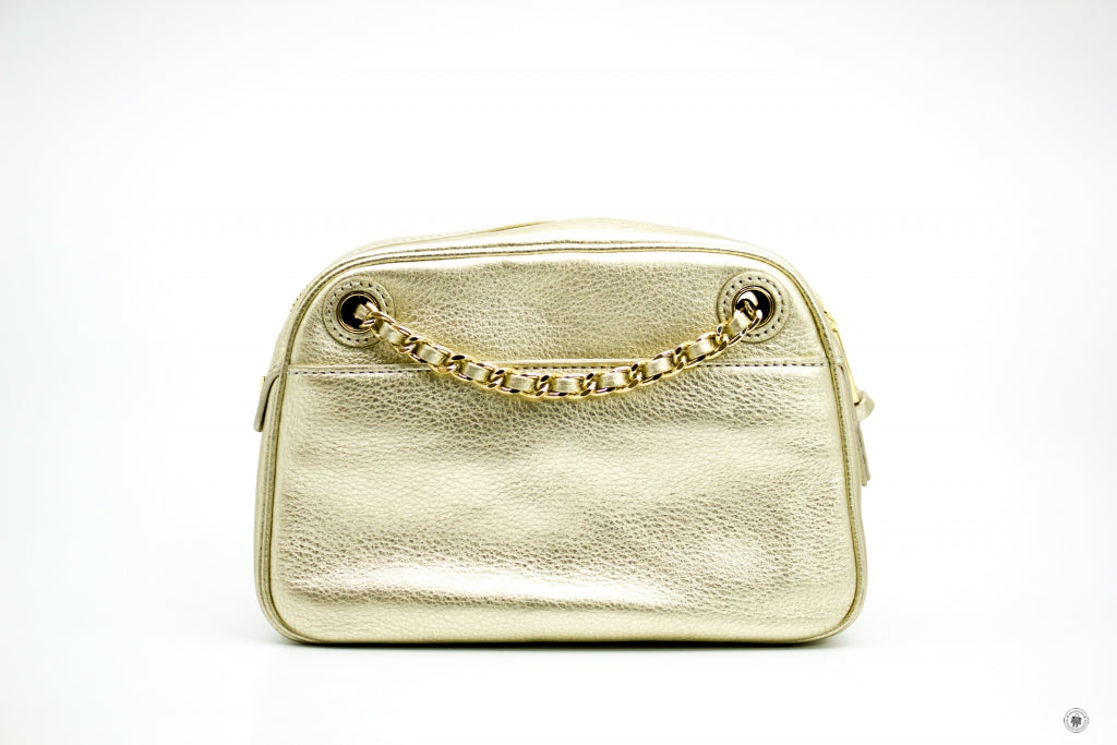 TORY BURCH Tory Burch Thea Gold Metallic Leather Shoulder Bags Ghw | Italystation.com - Shop Now at italystation.com