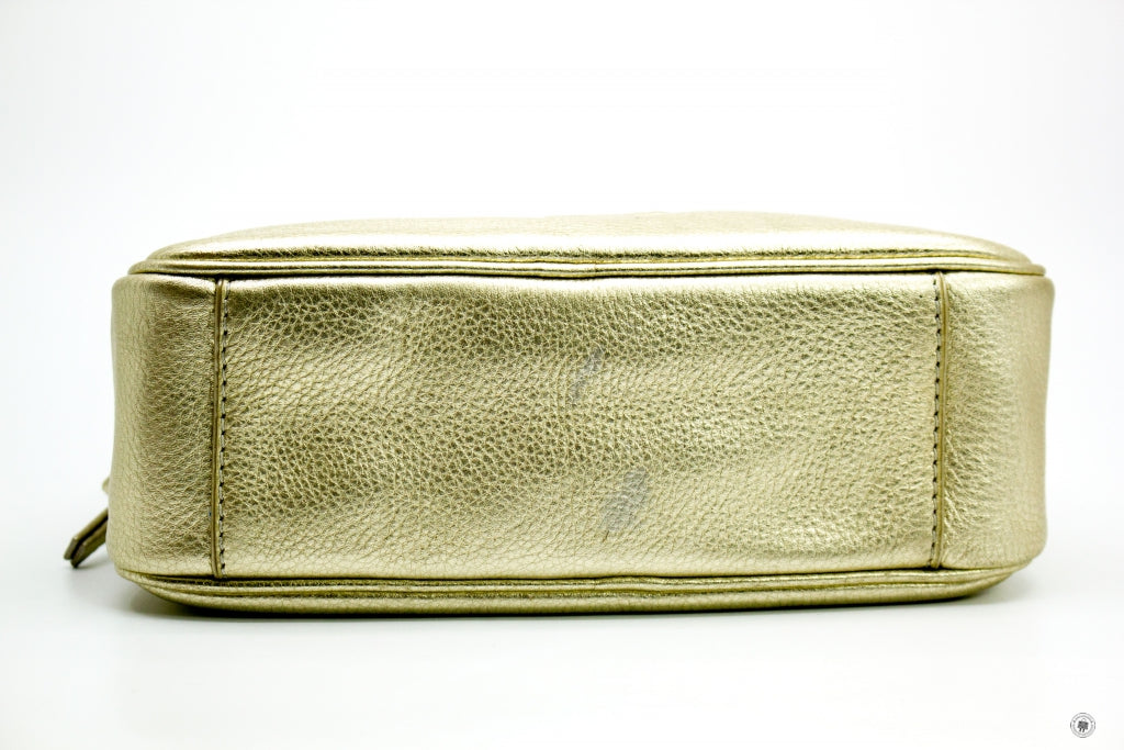 TORY BURCH Tory Burch Thea Gold Metallic Leather Shoulder Bags Ghw | Italystation.com - Shop Now at italystation.com