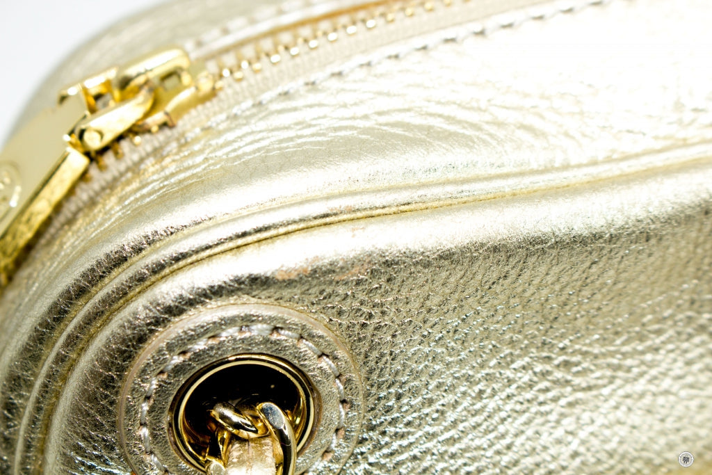 TORY BURCH Tory Burch Thea Gold Metallic Leather Shoulder Bags Ghw | Italystation.com - Shop Now at italystation.com