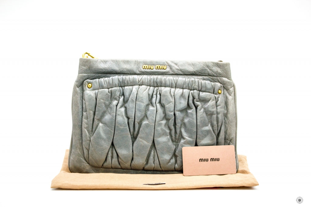 MIU MIU Miu Miu 5N1443 QI9 F0591 Contenitori Tracolla Fiordaliso Calfs | Italystation.com - Shop Now at italystation.com
