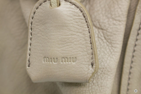 Miu Miu RR1369 X72 F0024 Shopping  Alluminio Calfskin Tote Bag Ghw