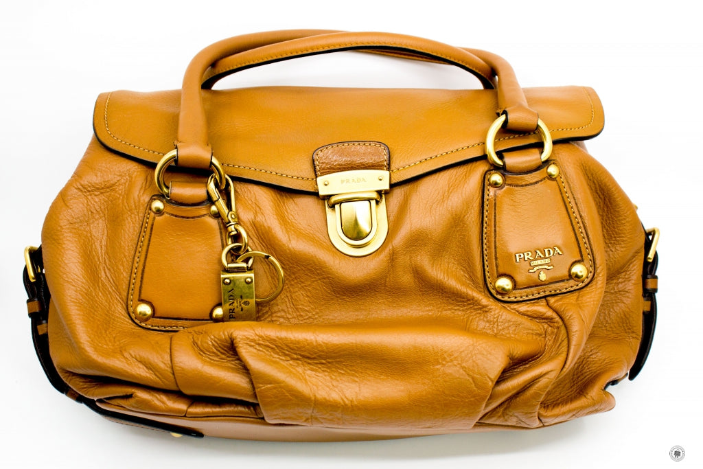 PRADA Prada BR4272 Uxk F0G2D00 Shopping Pattina Nocciolo Calfskin Shou | Italystation.com - Shop Now at italystation.com