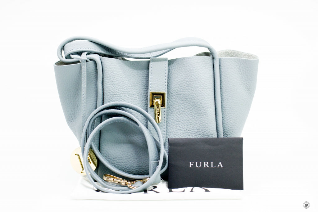 FURLA Furla Pebble Leather  Pale Blue  Small Tote Bag | Italystation.com - Shop Now at italystation.com