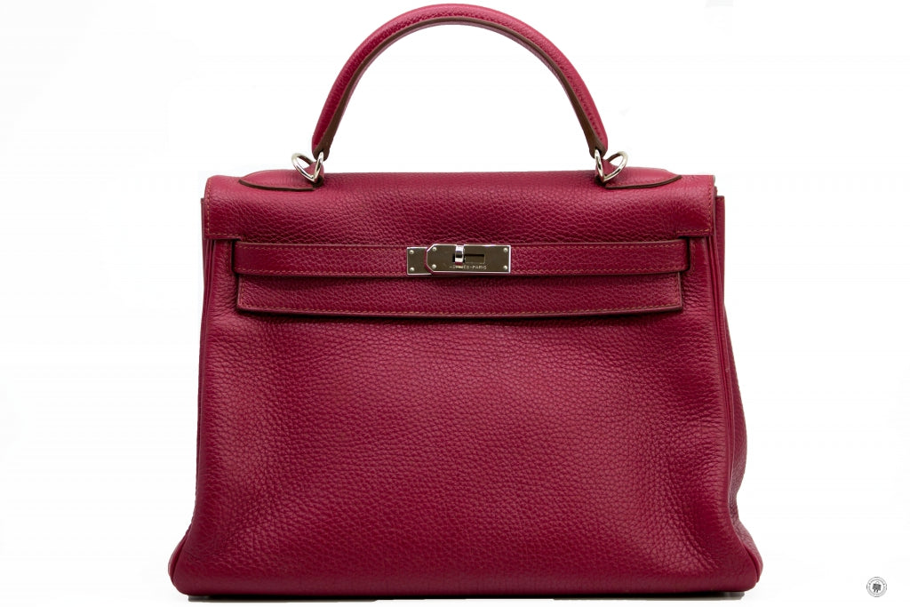 HERMES Hermes Kelly Rouge H  Taurillon Clemence 32 Shoulder Bags Phw | Italystation.com - Shop Now at italystation.com