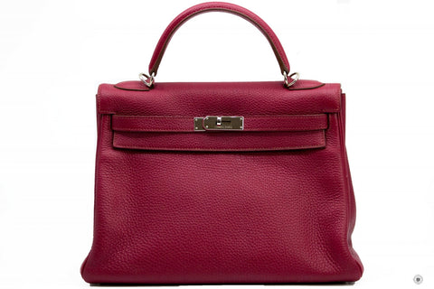 HERMES Hermes Kelly Rouge H  Taurillon Clemence 32 Shoulder Bags Phw | Italystation.com - Shop Now at italystation.com
