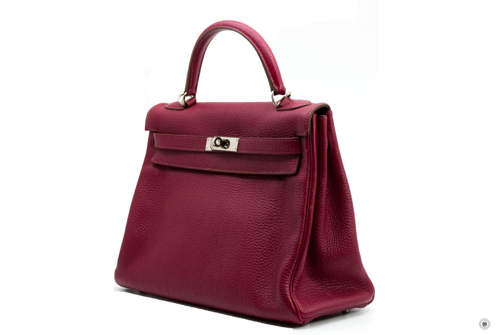 HERMES Hermes Kelly Rouge H  Taurillon Clemence 32 Shoulder Bags Phw | Italystation.com - Shop Now at italystation.com