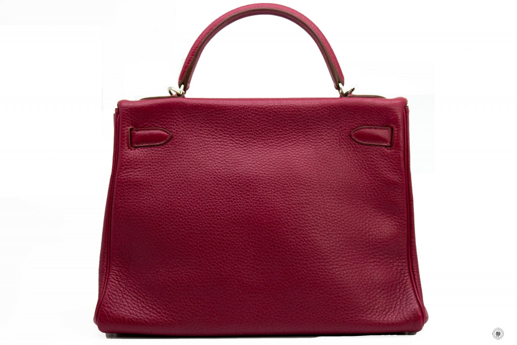 HERMES Hermes Kelly Rouge H  Taurillon Clemence 32 Shoulder Bags Phw | Italystation.com - Shop Now at italystation.com