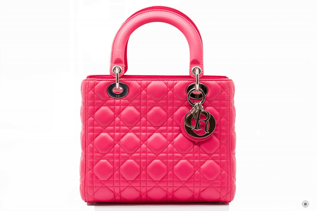 CHRISTIAN DIOR Christian Dior Lady Dior  Pink Lambskin Medium Tote Bag | Italystation.com - Shop Now at italystation.com