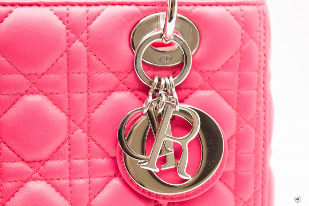 CHRISTIAN DIOR Christian Dior Lady Dior  Pink Lambskin Medium Tote Bag | Italystation.com - Shop Now at italystation.com