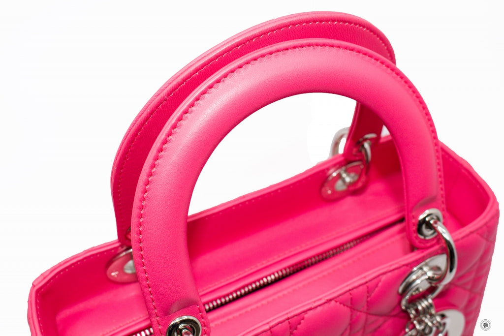 CHRISTIAN DIOR Christian Dior Lady Dior  Pink Lambskin Medium Tote Bag | Italystation.com - Shop Now at italystation.com